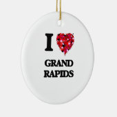 I Liebe Grand Rapids Michigan Keramik Ornament (Rechts)