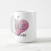 I LIEBE GRANDMA MIT HERZLICHER Tasse (Vorderseite Links)