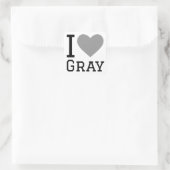 I Liebe grau Quadratischer Aufkleber (Tasche)