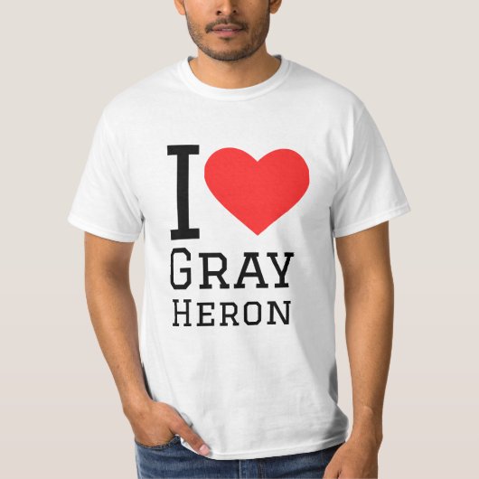 I Liebe Grauheron T-Shirt (Vorderseite)