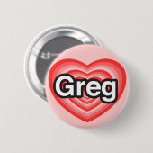 I Liebe Greg. Liebe I Sie Greg. Herz Button (Vorne & Hinten)