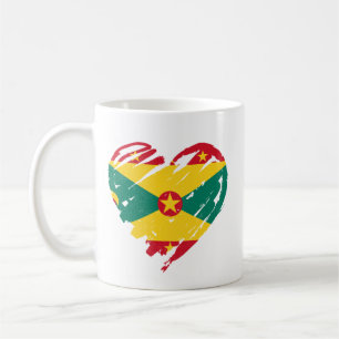 I Liebe Grenada - Grenadische Flagge - Herzform Kaffeetasse