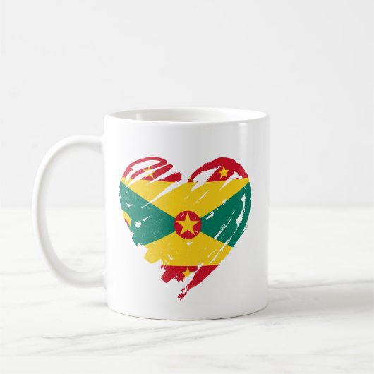 I Liebe Grenada - Grenadische Flagge - Herzform Kaffeetasse (Links)