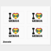 I Liebe Grenada Rechteckiger Aufkleber (Blatt)