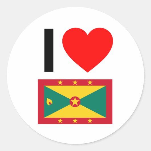 i Liebe grenada Runder Aufkleber (Vorderseite)