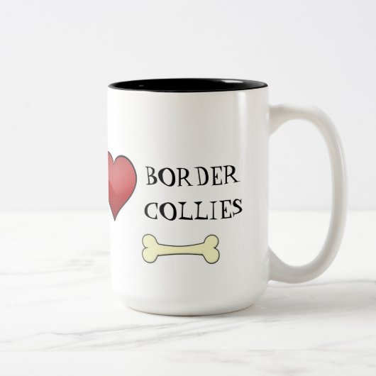 I Liebe-GrenzCollies-Tasse Zweifarbige Tasse (Rechts)