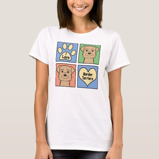 I Liebe-Grenzterrier T-Shirt (Vorderseite)