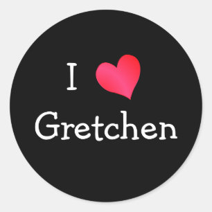 I Liebe Gretchen Runder Aufkleber