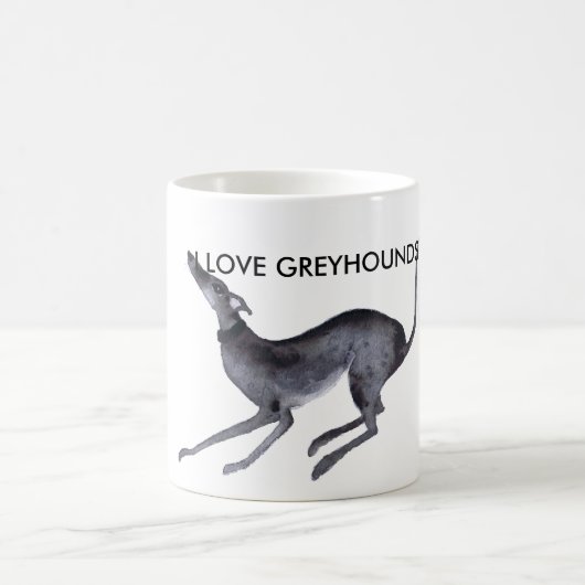 I LIEBE GREYHOUNDS KAFFEETASSE (Mittel)