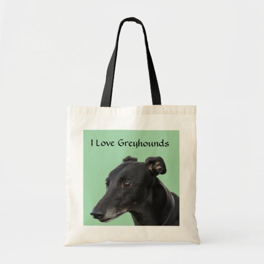 I Liebe Greyhounds Leinwand Budget Totbeutel Tragetasche (Vorne)