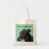 I Liebe Greyhounds Leinwand Budget Totbeutel Tragetasche (Vorne)