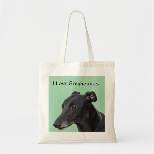 I Liebe Greyhounds Leinwand Budget Totbeutel Tragetasche (Vorne)