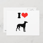 I Liebe Greyhounds Postkarte (Vorne/Hinten)