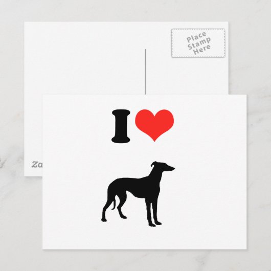 I Liebe Greyhounds Postkarte (Vorne/Hinten)