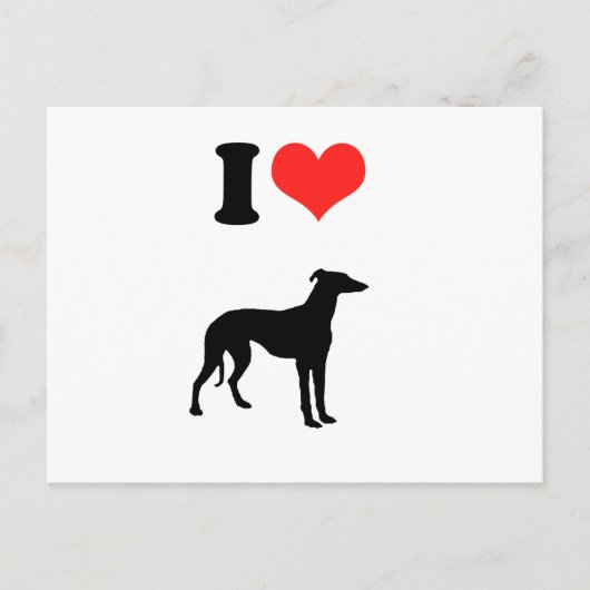 I Liebe Greyhounds Postkarte (Vorderseite)