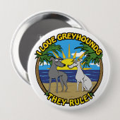 I LIEBE GREYHOUNDS SIE REGEL BUTTON (Vorne & Hinten)