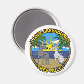 I LIEBE GREYHOUNDS SIE REGEL MAGNET (Vorderseite/Rückseite)