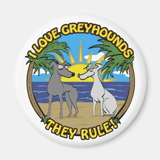 I LIEBE GREYHOUNDS SIE REGEL MAGNET (Vorne)