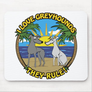 I LIEBE GREYHOUNDS SIE REGEL MOUSEPAD