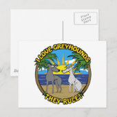 I LIEBE GREYHOUNDS SIE REGEL POSTKARTE (Vorne/Hinten)