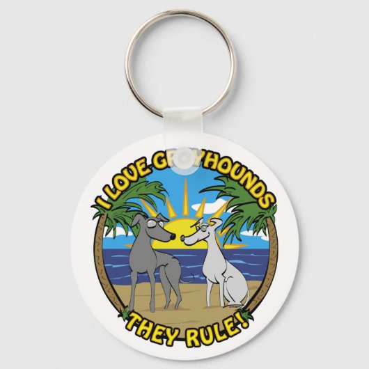 I LIEBE GREYHOUNDS SIE REGEL SCHLÜSSELANHÄNGER (Vorderseite)