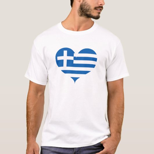I Liebe Griechenland Flagge T-Shirt (Vorderseite)