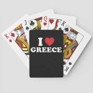 I Liebe Griechenland Herz Groovy Retro Spielkarten