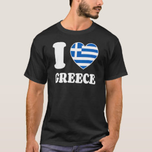 I Liebe Griechenland Herzlicher Nationalflaggenurl T-Shirt