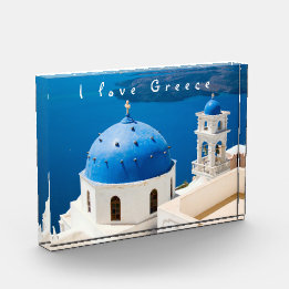 I Liebe Griechenland Kirche Santorini blaues Foto
