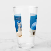 I Liebe Griechenland Kirche Santorini blaues Foto Glas (Links)