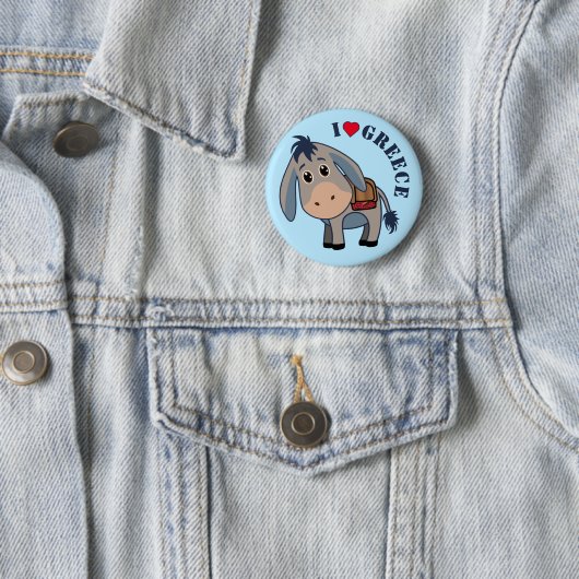 "I Liebe Griechenland" Niedlicher Donkey Button (Beispiel)