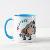 "I Liebe Griechenland" Niedlicher Donkey Tasse (Links)