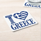 I Liebe Griechenland Rechteckiger Pappuntersetzer (angewinkelt)