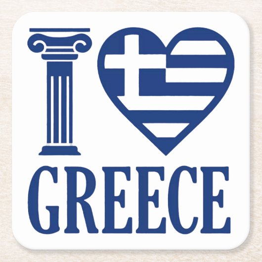 I Liebe Griechenland Rechteckiger Pappuntersetzer (Vorderseite)