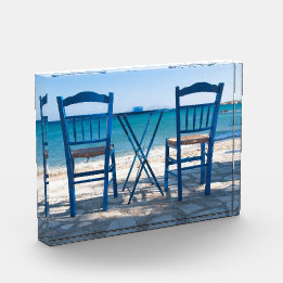 I Liebe Griechenland Taverna Foto blau-weiß