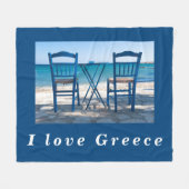 I Liebe Griechenland Taverna Foto blau-weiß Fleecedecke (Vorderseite (Horizontal))