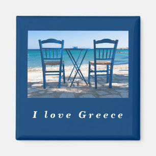 I Liebe Griechenland Taverna Foto blau-weiß Magnet