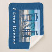I Liebe Griechenland Taverna Foto blau-weiß Sherpadecke (Vorderseite)