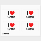 i Liebe griffin Rechteckiger Aufkleber (Blatt)