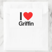 i Liebe griffin Rechteckiger Aufkleber (Tasche)