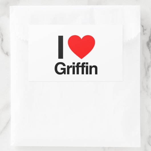 i Liebe griffin Rechteckiger Aufkleber (Tasche)