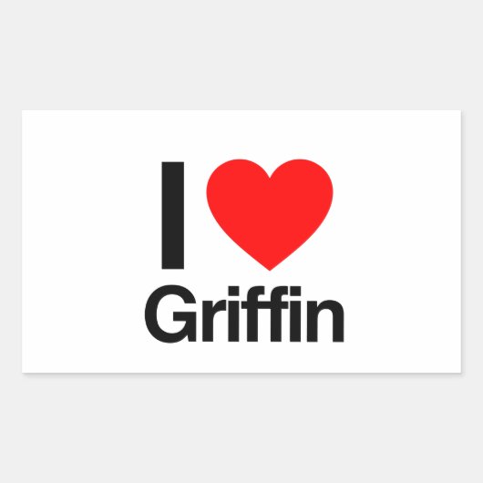 i Liebe griffin Rechteckiger Aufkleber (Vorderseite)