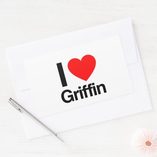 i Liebe griffin Rechteckiger Aufkleber (Umschlag)