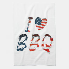 I Liebe GRILLEN, amerikanisches Patriotikum Geschirrtuch