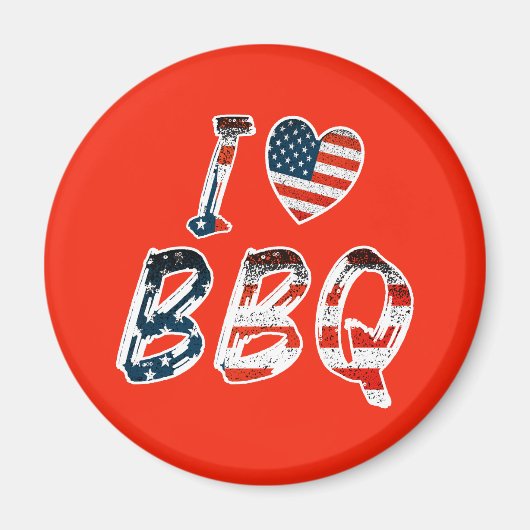 I Liebe GRILLEN, amerikanisches Patriotikum Magnet (Vorne)