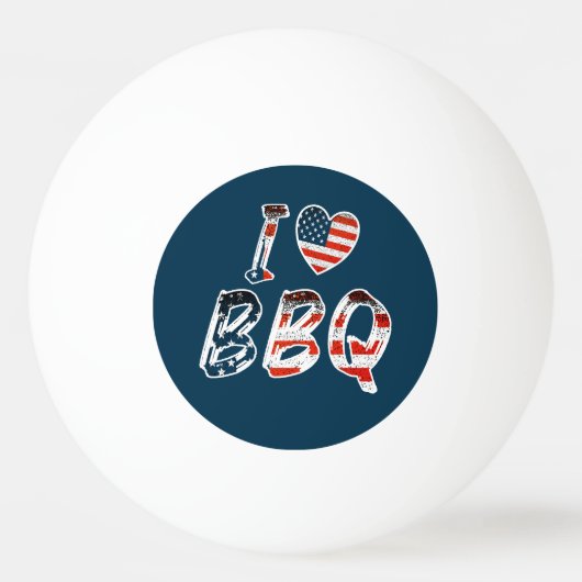 I Liebe GRILLEN, amerikanisches Patriotikum Tischtennisball (Vorderseite)