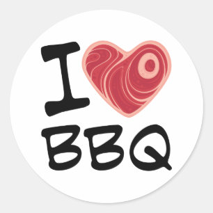 I LIEBE GRILLEN RUNDER AUFKLEBER