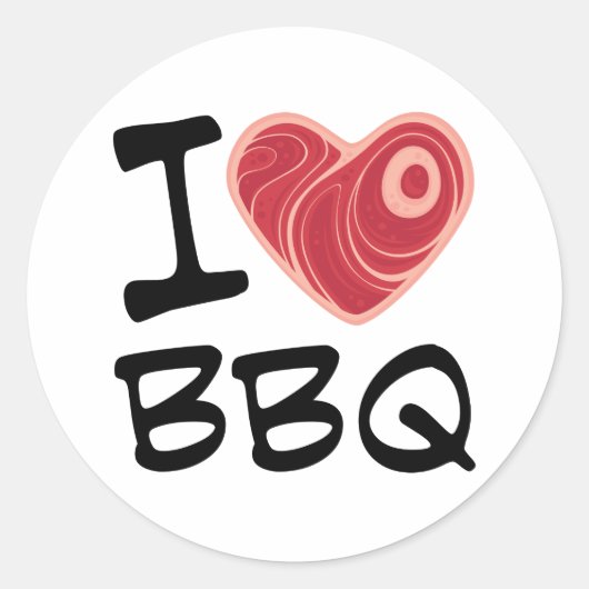 I LIEBE GRILLEN RUNDER AUFKLEBER (Vorderseite)