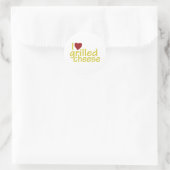 I Liebe Grillkäse Runder Aufkleber (Tasche)
