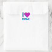 i Liebe Grillmusik Runder Aufkleber (Tasche)